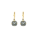 La Vie Parisienne-Round Crystal Hooks | 13mm-Earrings-14k Gold Plated, Silverlight Crystal-Blue Ruby Jewellery-Vancouver Canada