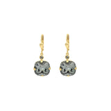 La Vie Parisienne-Round Crystal Hooks | 13mm-Earrings-14k Gold Plated, Silverlight Crystal-Blue Ruby Jewellery-Vancouver Canada