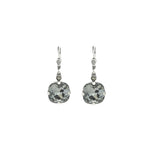 La Vie Parisienne-Round Crystal Hooks | 13mm-Earrings-Silver Plated, Silverlight Crystal-Blue Ruby Jewellery-Vancouver Canada