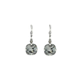 La Vie Parisienne-Round Crystal Hooks | 13mm-Earrings-Silver Plated, Silverlight Crystal-Blue Ruby Jewellery-Vancouver Canada
