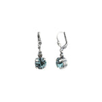 La Vie Parisienne-Round Crystal Hooks | 8mm-Earrings-Silver Plated, Indian Sapphire Crystal-Blue Ruby Jewellery-Vancouver Canada