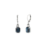 La Vie Parisienne-Rectangle Crystal Hooks-Earrings-Blue Ruby Jewellery-Vancouver Canada