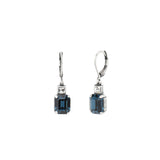 La Vie Parisienne-Rectangle Crystal Hooks-Earrings-Blue Ruby Jewellery-Vancouver Canada
