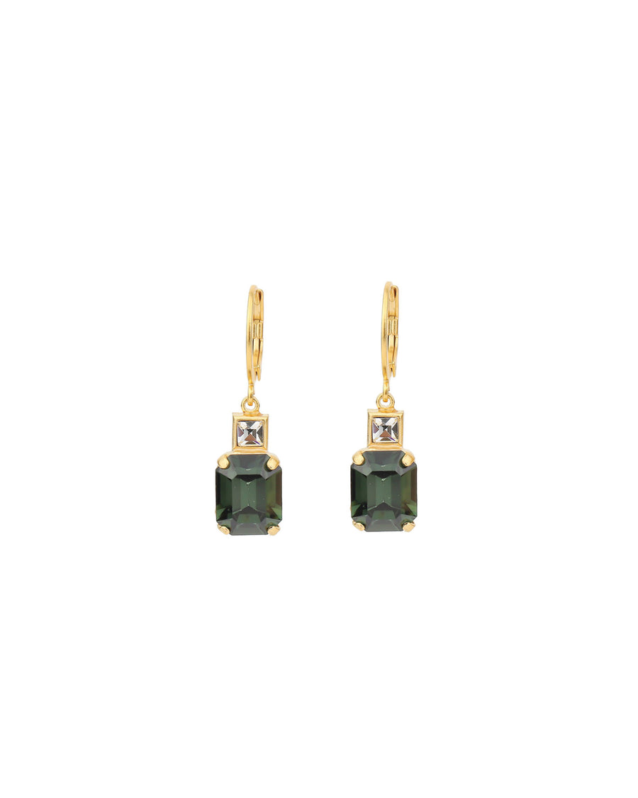 La Vie Parisienne-Rectangle Crystal Hooks-Earrings-14k Gold Plated, Tourmaline Crystal-Blue Ruby Jewellery-Vancouver Canada