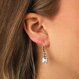 La Vie Parisienne-Rectangle Crystal Hooks-Earrings-Blue Ruby Jewellery-Vancouver Canada