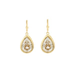 La Vie Parisienne-Large Teardrop Bezel Hooks-Earrings-14k Gold Plated, Shade Crystal-Blue Ruby Jewellery-Vancouver Canada