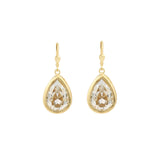 La Vie Parisienne-Large Teardrop Bezel Hooks-Earrings-14k Gold Plated, Shade Crystal-Blue Ruby Jewellery-Vancouver Canada