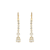 La Vie Parisienne-Crystal Chain Teardrop Hooks-Earrings-14k Gold Plated, Shade Crystal-Blue Ruby Jewellery-Vancouver Canada