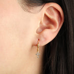La Vie Parisienne-Tiny Crystal Cross Hooks-Earrings-Blue Ruby Jewellery-Vancouver Canada