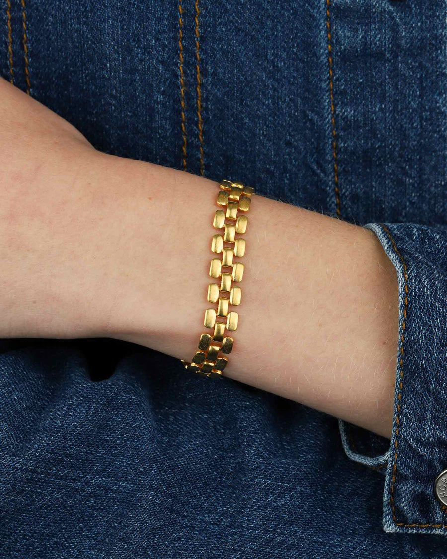 Watch Band Bracelet 14k Gold Plated