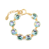 Crystal Bracelet | 12mm 14k Gold Plated, Smokey Sapphire Crystal