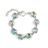 Crystal Bracelet | 12mm Silver Plated, Smokey Sapphire Crystal