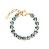 Crystal Bracelet | 8mm 14k Gold Plated, Indian Sapphire Crystal