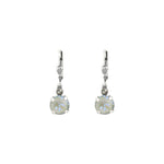 La Vie Parisienne-Round Crystal Hooks | 8mm-Earrings-Silver Plated, Serene Grey Crystal-Blue Ruby Jewellery-Vancouver Canada