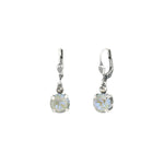 La Vie Parisienne-Round Crystal Hooks | 8mm-Earrings-Silver Plated, Serene Grey Crystal-Blue Ruby Jewellery-Vancouver Canada