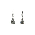 La Vie Parisienne-Round Crystal Hooks | 8mm-Earrings-Silver Plated, Black Diamond Crystal-Blue Ruby Jewellery-Vancouver Canada