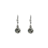 La Vie Parisienne-Round Crystal Hooks | 8mm-Earrings-Silver Plated, Black Diamond Crystal-Blue Ruby Jewellery-Vancouver Canada