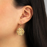 La Vie Parisienne-Small Filigree Flower Hooks-Earrings-Blue Ruby Jewellery-Vancouver Canada