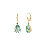 La Vie Parisienne-Teardrop Crystal Hooks-Earrings-14k Gold Plated, Fountain Crystal-Blue Ruby Jewellery-Vancouver Canada