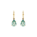 La Vie Parisienne-Teardrop Crystal Hooks-Earrings-14k Gold Plated, Fountain Crystal-Blue Ruby Jewellery-Vancouver Canada