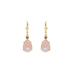 La Vie Parisienne-Teardrop Crystal Hooks-Earrings-14k Gold Plated, Dusty Pink Crystal-Blue Ruby Jewellery-Vancouver Canada