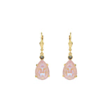 La Vie Parisienne-Teardrop Crystal Hooks-Earrings-14k Gold Plated, Dusty Pink Crystal-Blue Ruby Jewellery-Vancouver Canada