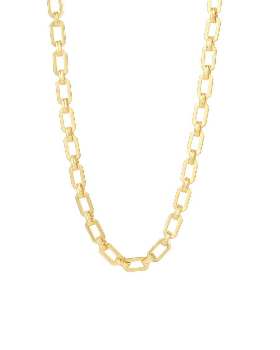 Oval Link Single Ring Necklace 14k Gold Plated