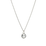 La Vie Parisienne-Round Halo Necklace-Necklaces-Silver Plated, White Crystal-Blue Ruby Jewellery-Vancouver Canada