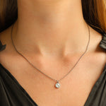 La Vie Parisienne-Round Halo Necklace-Necklaces-Blue Ruby Jewellery-Vancouver Canada