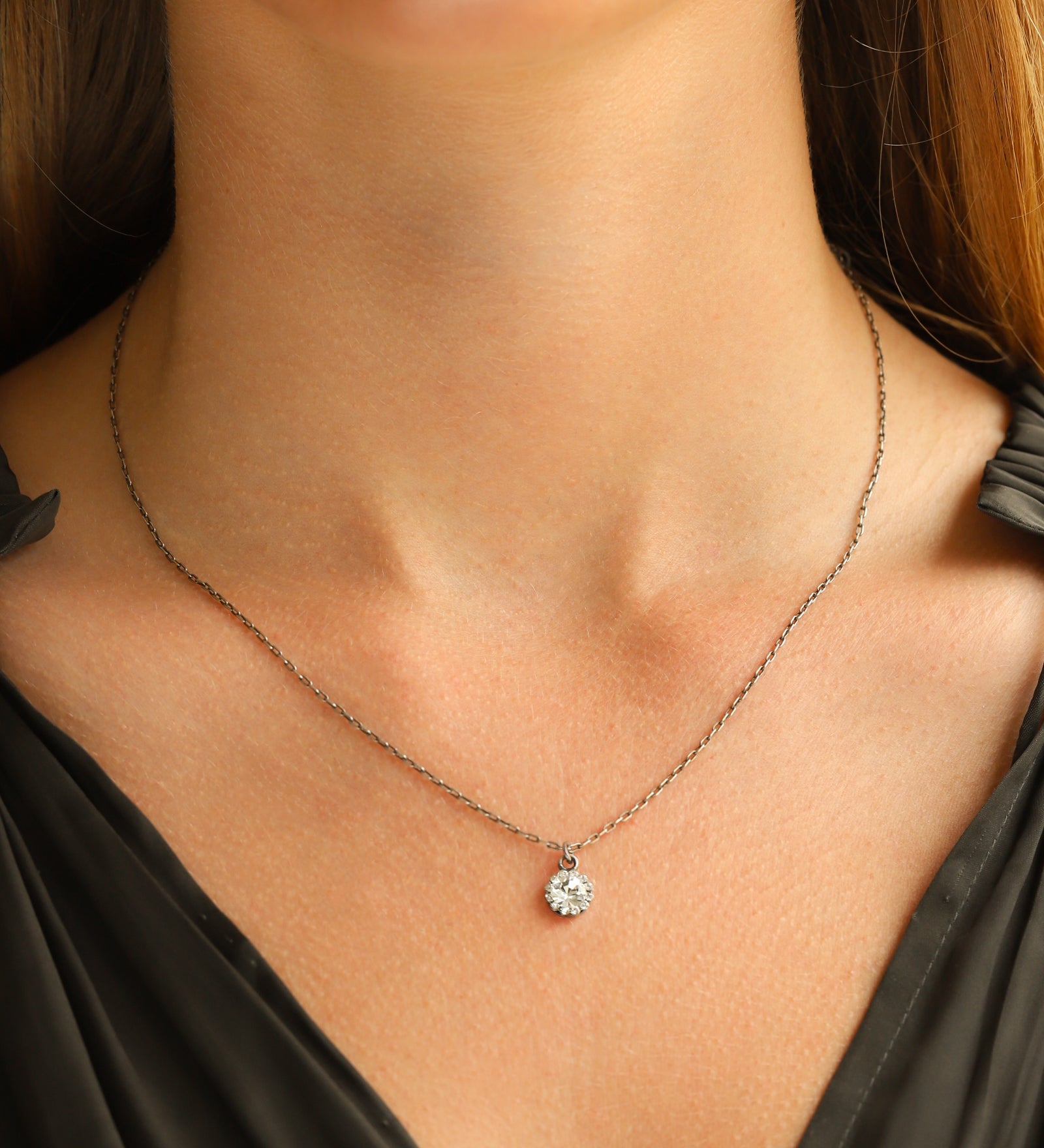 La Vie Parisienne-Round Halo Necklace-Necklaces-Blue Ruby Jewellery-Vancouver Canada