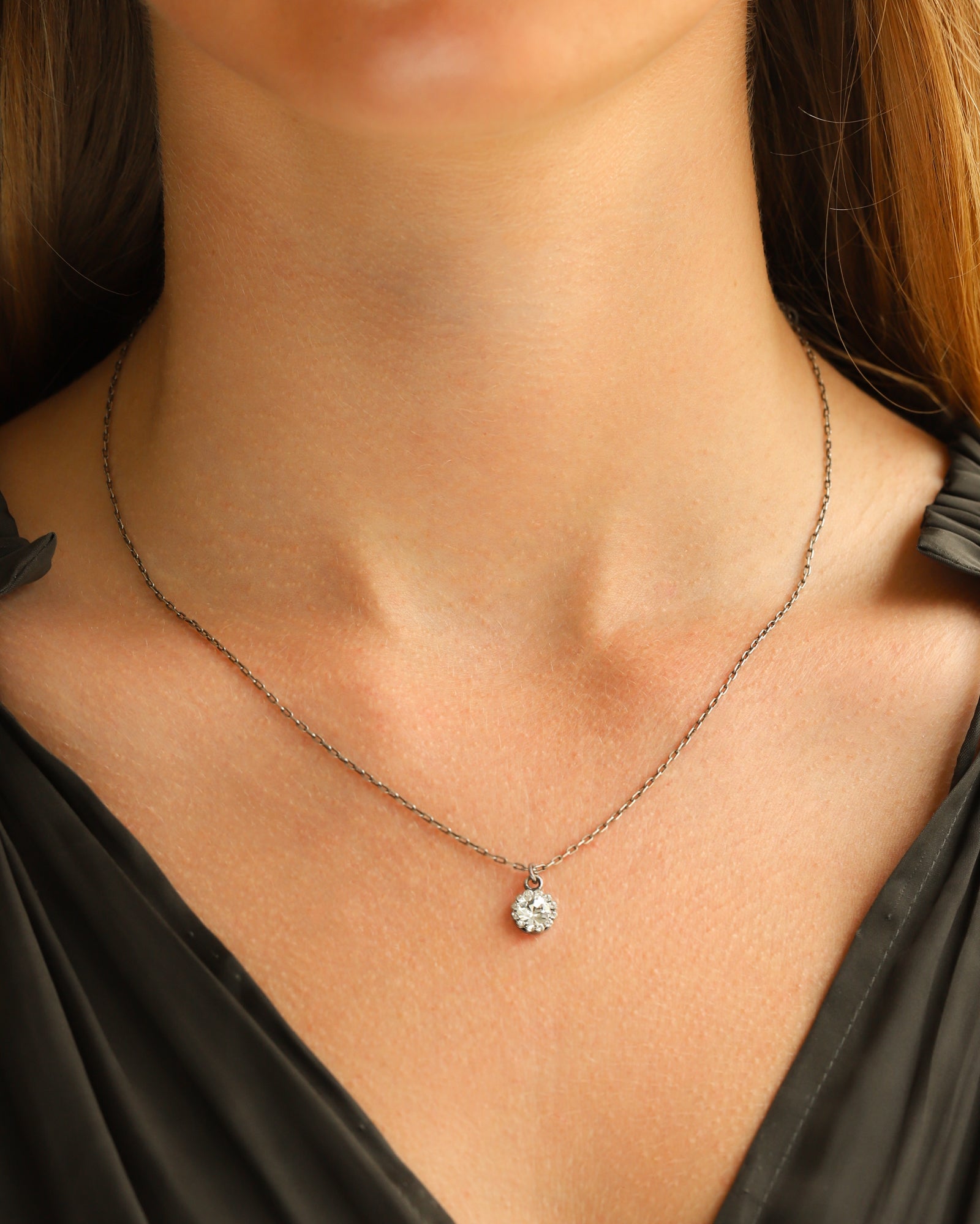 La Vie Parisienne-Round Halo Necklace-Necklaces-Blue Ruby Jewellery-Vancouver Canada