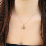 La Vie Parisienne-Tree Of Life Crystal Necklace-Necklaces-14k Gold Plated, White Crystal-Blue Ruby Jewellery-Vancouver Canada