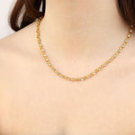 La Vie Parisienne-Crystal Small Link Necklace-Necklaces-14k Gold Plated, White Crystal-Blue Ruby Jewellery-Vancouver Canada