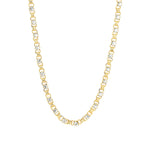 Crystal Small Link Necklace 14k Gold Plated, White Crystal