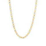 Crystal Small Link Necklace 14k Gold Plated, White Crystal