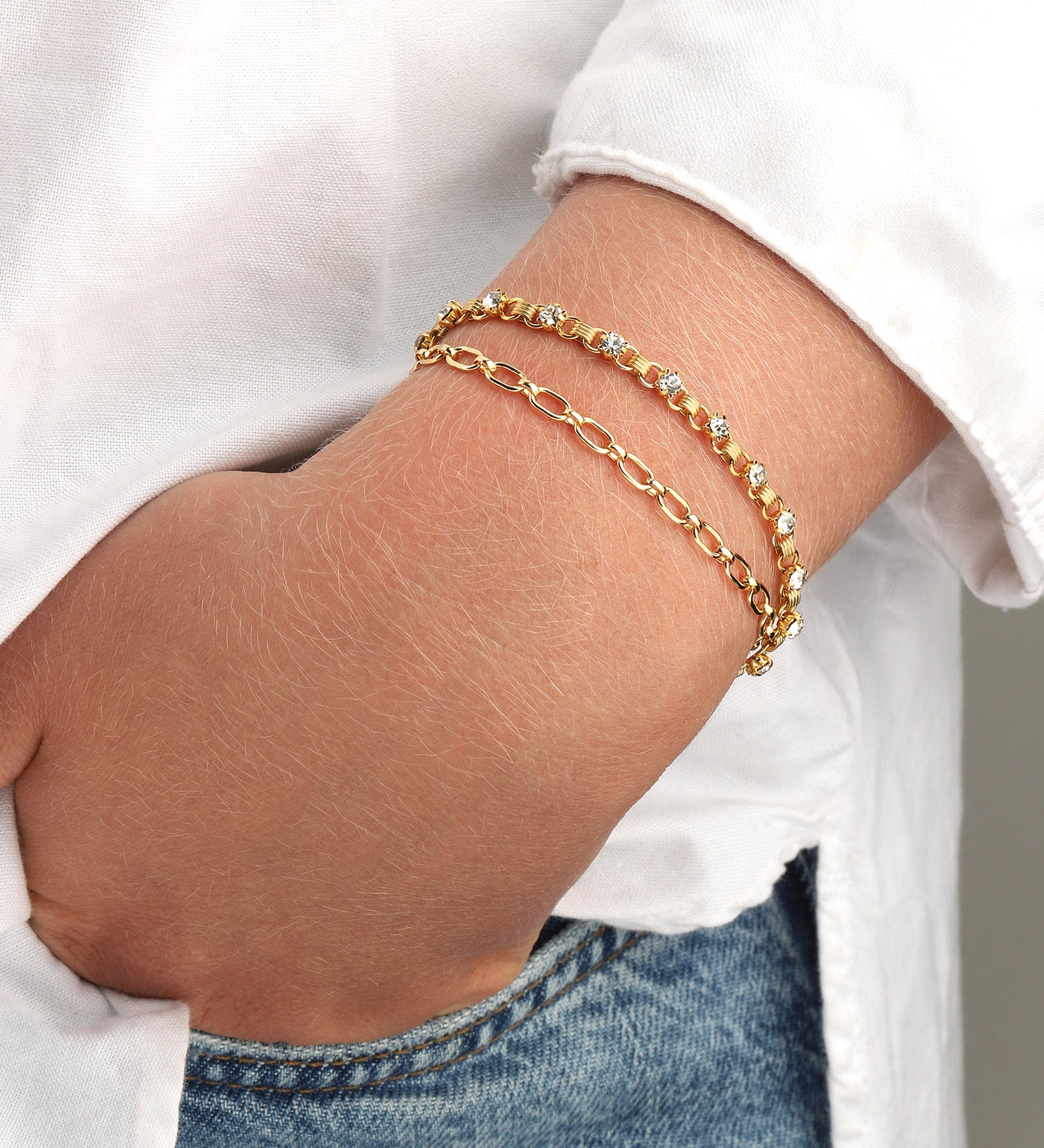 La Vie Parisienne-Small Link Crystal Bracelet-Bracelets-Blue Ruby Jewellery-Vancouver Canada