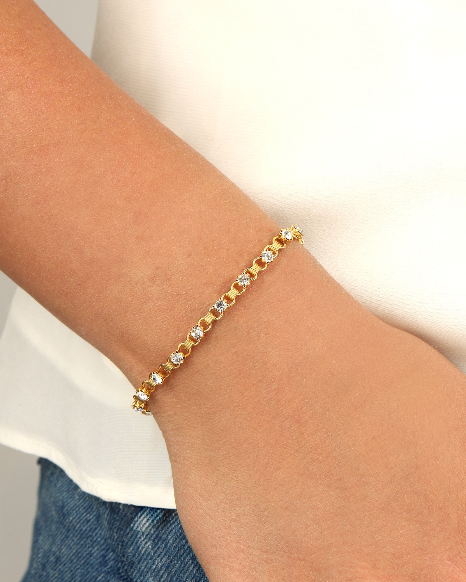 La Vie Parisienne-Small Link Crystal Bracelet-Bracelets-Blue Ruby Jewellery-Vancouver Canada