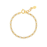 La Vie Parisienne-Small Link Crystal Bracelet-Bracelets-14k Gold Plated, White Crystal-Blue Ruby Jewellery-Vancouver Canada