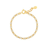 La Vie Parisienne-Small Link Crystal Bracelet-Bracelets-14k Gold Plated, White Crystal-Blue Ruby Jewellery-Vancouver Canada
