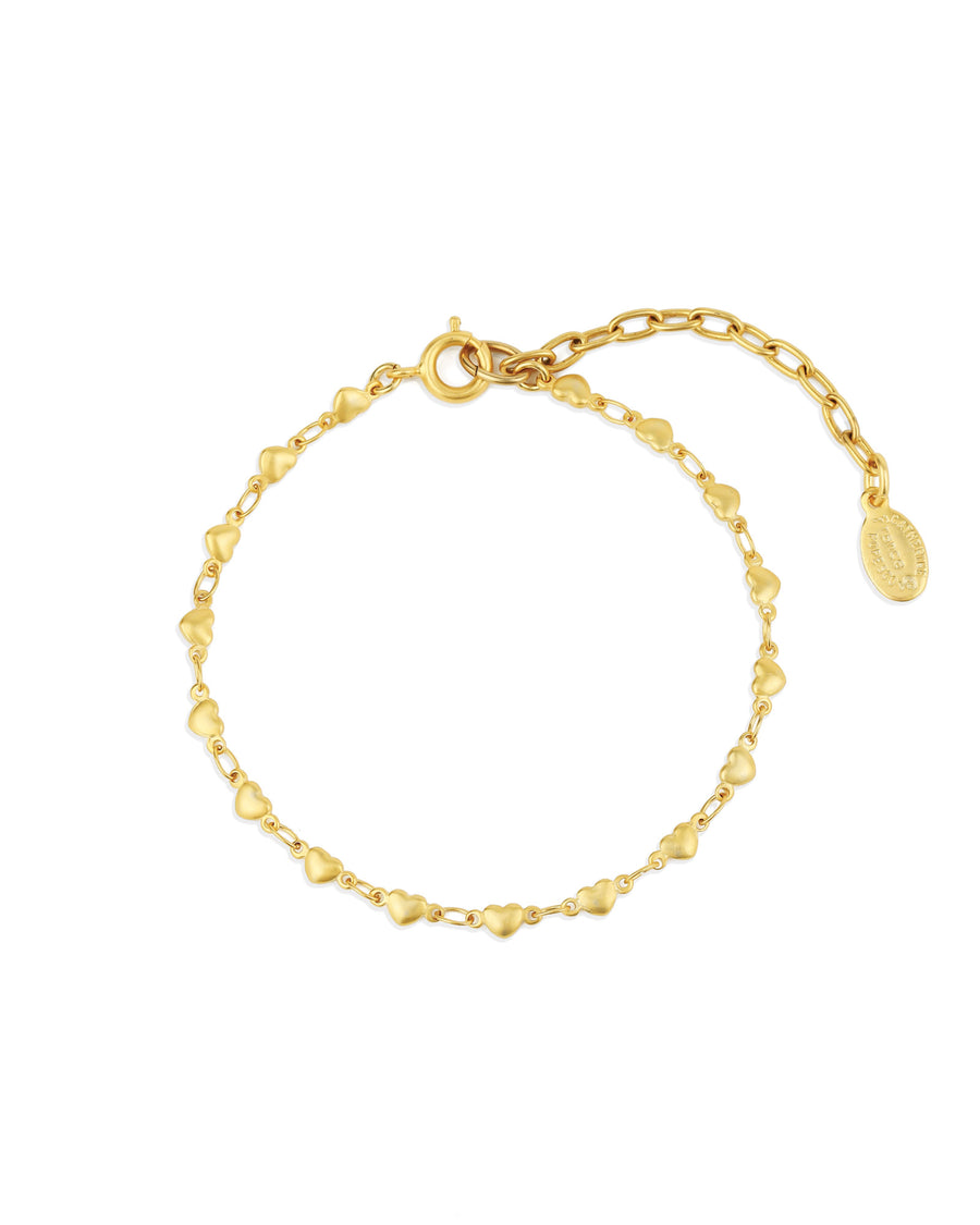 Tiny Heart Chain Bracelet 14k Gold Plated