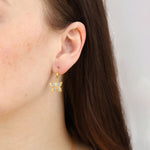 La Vie Parisienne-Pavé Butterfly Hooks-Earrings-14k Gold Plated, White Crystal-Blue Ruby Jewellery-Vancouver Canada