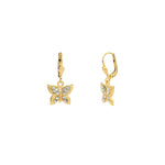 Pavé Butterfly Hooks 14k Gold Plated, White Crystal