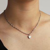 Heart Locket Necklace Silver Plated