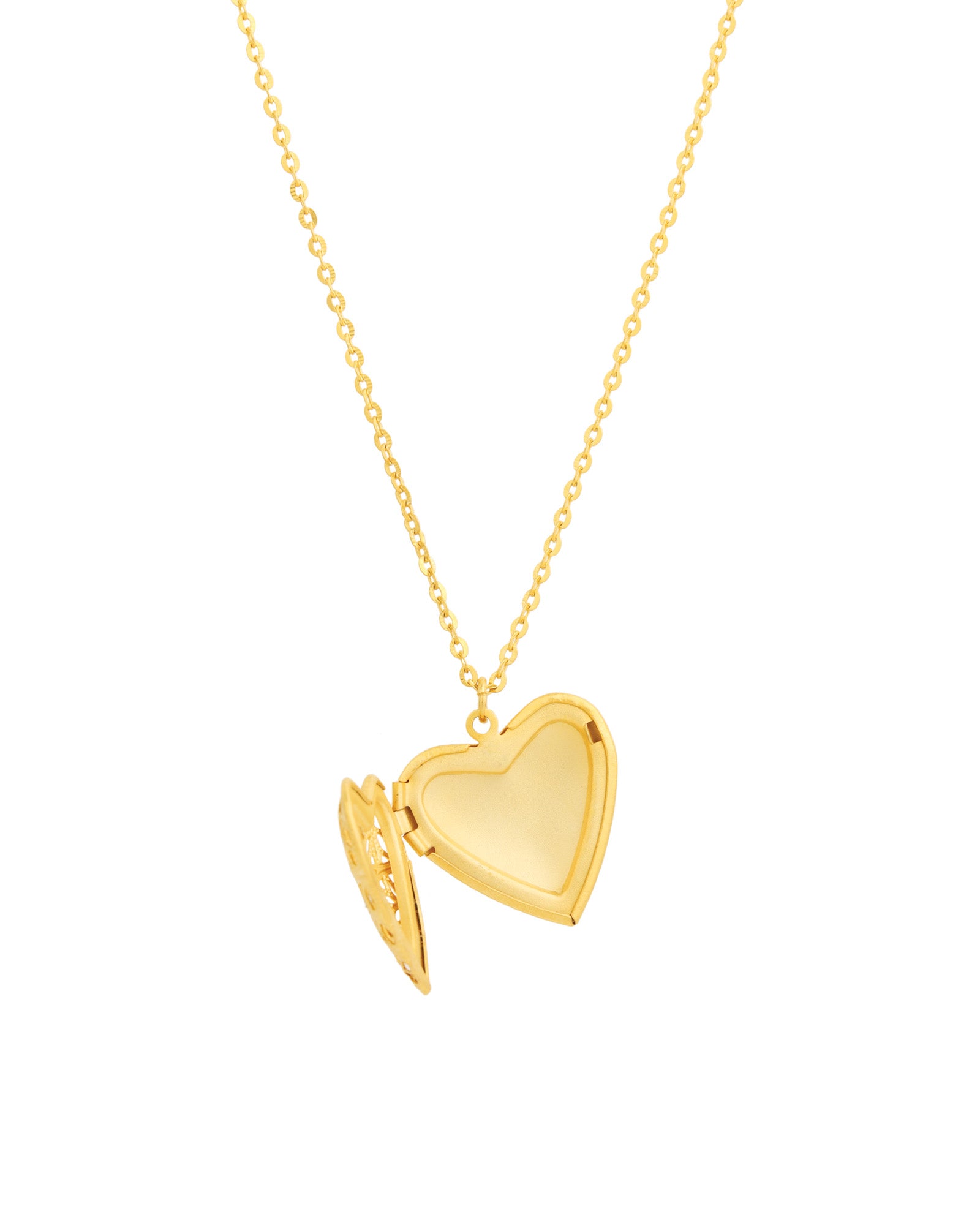 La Vie Parisienne-Filigree Heart Locket Necklace-Necklaces-Blue Ruby Jewellery-Vancouver Canada