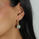 La Vie Parisienne-Round Crystal Hooks | 13mm-Earrings-14k Gold Plated, Agave Crystal-Blue Ruby Jewellery-Vancouver Canada
