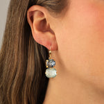 La Vie Parisienne-Two Round Crystal Hooks-Earrings-Blue Ruby Jewellery-Vancouver Canada