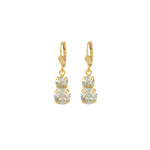 La Vie Parisienne-Graduated Round Crystal Hooks-Earrings-14k Gold Plated, Shade Crystal-Blue Ruby Jewellery-Vancouver Canada