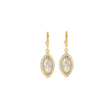 La Vie Parisienne-Marquise Crystal Halo Hooks-Earrings-14k Gold Plated, Shade Crystal-Blue Ruby Jewellery-Vancouver Canada