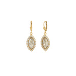 Marquise Crystal Halo Hooks 14k Gold Plated, Shade Crystal