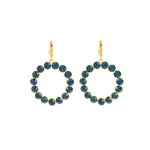 La Vie Parisienne-Round Crystal Ring Hooks-Earrings-14k Gold Plated, Midnight Crystal-Blue Ruby Jewellery-Vancouver Canada